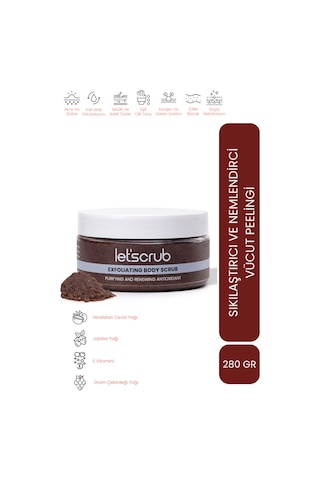 Antioxidant Body Scrub Vücut Peelingi Üzüm Çekirdekli Arındırıcı Ve Yenileyici 280 Gr