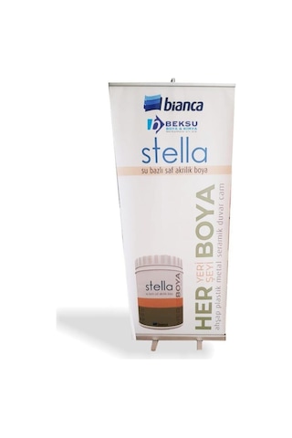 Stella Su Bazlı Saf Akrilik Beyaz Boya 1000 Ml Beyaz