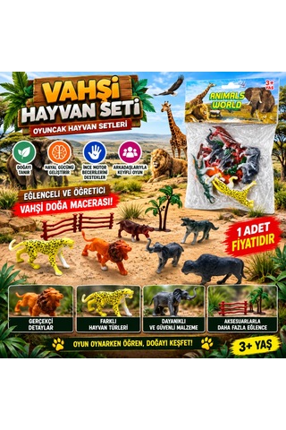 2039 Hayvan Set Oyuncak Vahşi Hayvan Setleri Adet