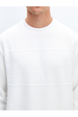 Lcw Vision Beyaz Bisiklet Yaka Uzun Kollu Erkek Sweatshirt