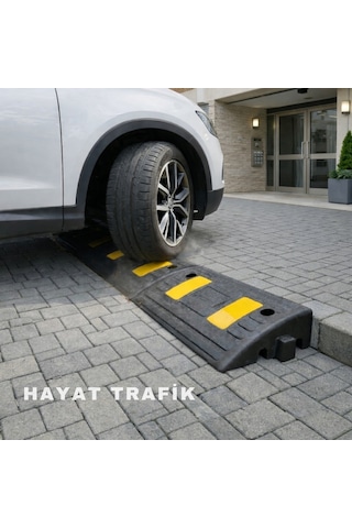 10 Cm Kauçuk Rampa Seti 3 Metre - Otopark Rampası, Kablo Kanallı, Kaldırım Rampası 50 X 30 X 10 Cm