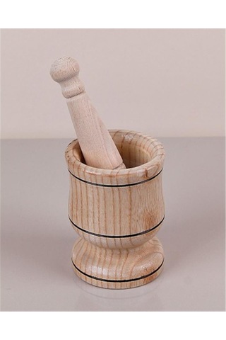 Büro Ev Ofis Mutfağı İçin 11cm Ahşap Şimşir Bambu Havan Seti Diğer