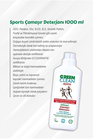Green Clean 7 Al 6 Öde Sports Çamaşır Deterjanı 1000 Ml Ve Rosie Hediye 1 L