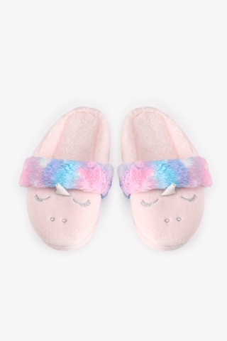 Penti Kız Çocuk Pembe Puffy Unicorn Dokulu Terlik Pn92