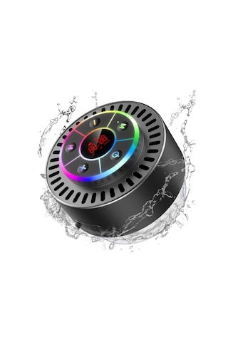 Ranyeek Su Geçirmez Bluetooth Hoparlör - Fm Radyolu, Led Ekranlı, Şok Dayanımlı T5 Model Siyah