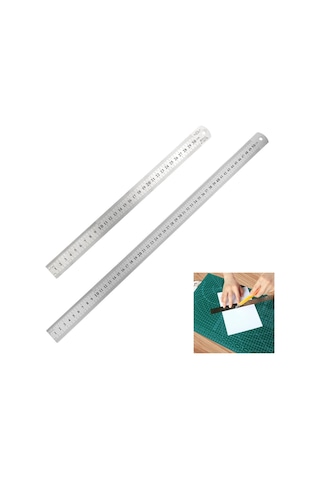İpekbazaar Çelik Cetvel 30 CM - 50 CM Gri