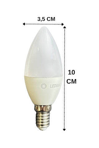 10 Adet Ledvance 4,9w Sarı Işık 2700k E14 Duylu İnce Duy Dim Edilebilir Led Ampul