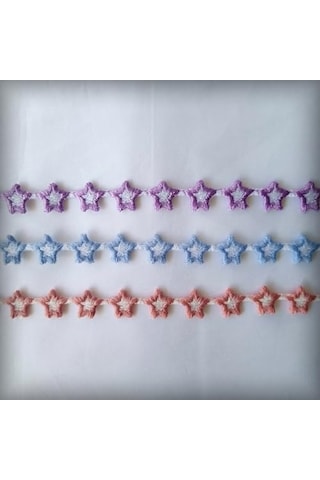 Yıldızlı Nakış Kurdele Seti - Tekstil Sanat Hobisi Mavi