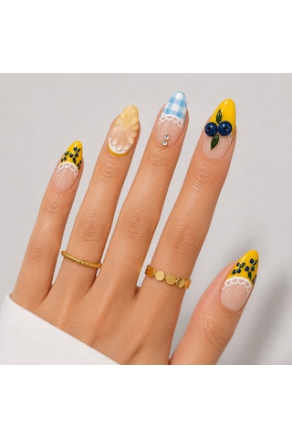Ten Rengi Nail Art Kısa Badem El Yapımı Jel Tırnak Kkbd-3512 M