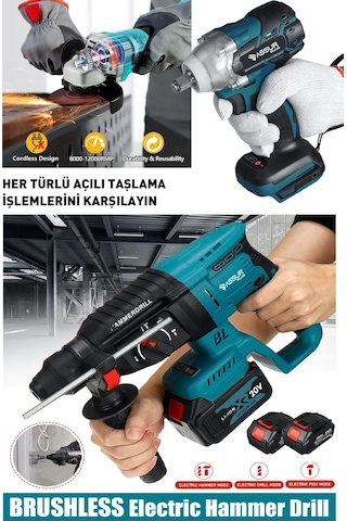 Assur ASR1021-02-05 21V Hilti Somun Sökme Taşlama 3'lü Set Mavi