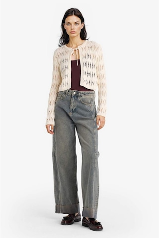 Defacto Slim Fit Dar Kesim Bisiklet Yaka Hırka F8219ax25auwt32 Beyaz