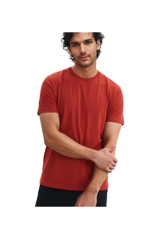 Ar-ma Erkek Bisiklet Yaka Tişört Regular Fit Pamuk Süprem Basic Baskısız Y31344408002 Koyu Tuğla-kt1 Kahverengi 2XL