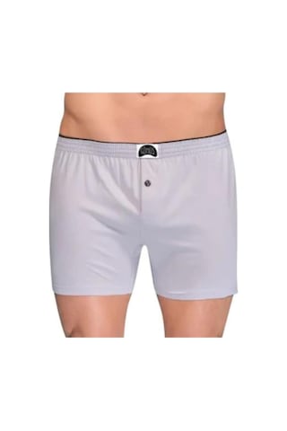 Gümüş 4020 Erkek Boxer Penye Düğmeli Boxer 6'Lı Paket