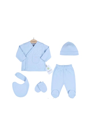 3 Ay Cepli Çizgili 5'li Hastane Takımı Mavi Mavi