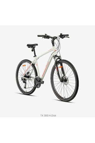 Kron Tx300 Hidrolik Disk 28 Jant Trekking Bisiklet Mat Bej-gri/kırmızı 46 Cm Gri - Kırmızı