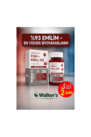 Walker's Vitamins Krill Oil Omega 3 Sitikolin Lutein Q10 İçeren Vitamin