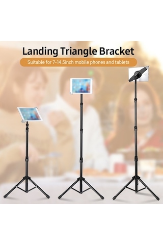 Pazly Bilgisayar Standı 7-14,5 İnç Telefon Ve Tabletler İçin Alüminyum İniş Üçgen Braketi 360 Dönüş, Ayarlanabilir Yükseklik 55-145 Cm