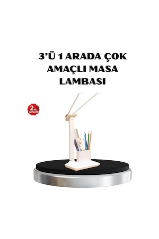 Bfs Kalemlik Ve Telefon Standlı Masa Lambası Kısılabilir Led Işık, Göz Dostu Tasarım Çok Renkli