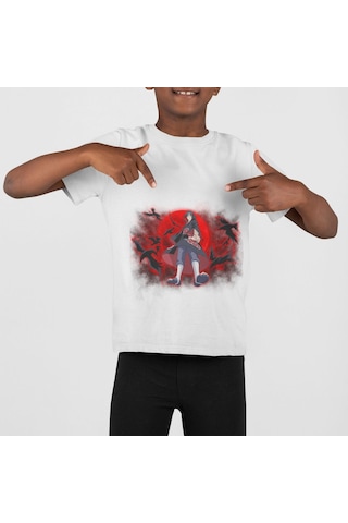 Kostüm Sarayı Naruto Akatsuki Anime Cosplay Baskılı Tişört Beyaz