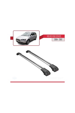 Volvo V50 Estate 2004-2012 Arası İle Uyumlu Ace-1 Ara Atkı Tavan Barı Gri