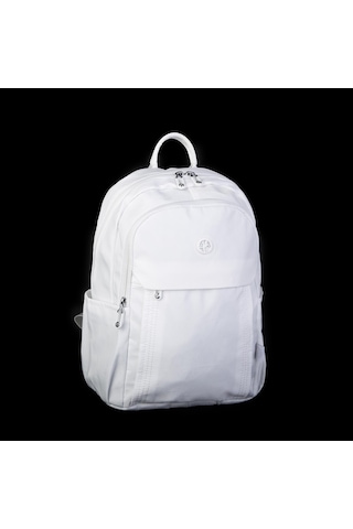Nas Bag Unisex Su Geçirmez Çok Gözlü Extra Hafif Sportif Sırt Çantası Beyaz
