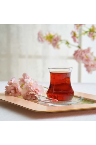 LAV Eda Cam Çay Seti 6 Kişilik 170 ml (6 Çay Bardağı, 6 Çay Tabağı)
