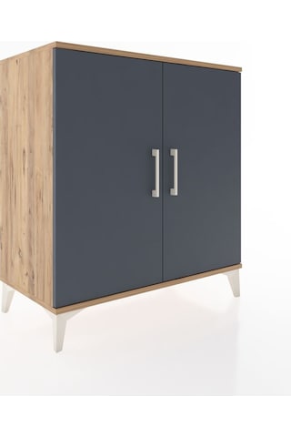 Hyperion Şifonyer 2 Raflı 2 Kapaklı 88x44x96 Çam-antrasit Çam