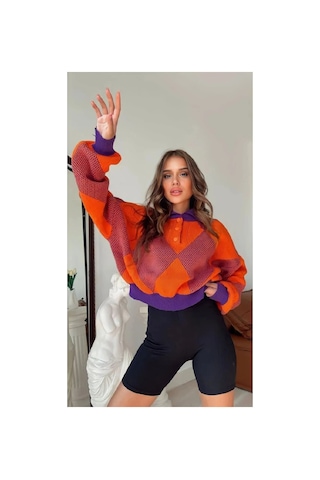 Samin Kadın Oversize Kazak Mor - 651873567 Mor Samin Kadın Oversize Kazak Mor - 651873567 Mor