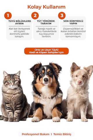 Andis 19 Cm Çelik Dayanıklı Kedi Köpek Kıtık Açıcı Ve Kabartma Tarağı