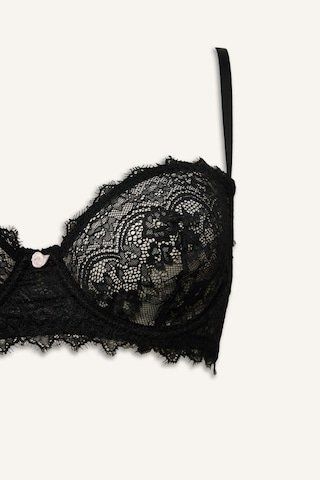 Defacto Bağcıklı Dantelli Kapsız Pedsiz Balenli Balkonet Sütyen Fall İn Love F7024ax25wnbk81 Siyah