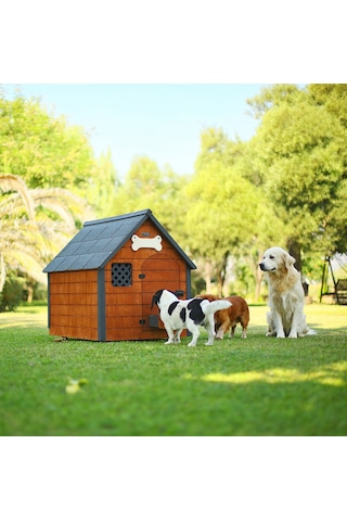Mandu Isı Yalıtımlı Ahşap Köpek Kulübesi Large