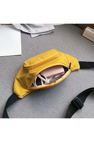 Bel Çantası Tuval Kadın Bel Çantaları Unisex Göğüs Çantası Moda Kemer Çantası Rahat Seyahat Kadın Omuz Çantaları Moda Fanny Paketi Kadın Göbek Çantası 1 A1183 Siyah