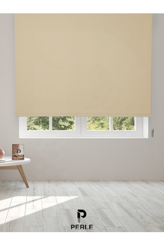 Br Perle Açık Bej Rengi Düz Mekanize Stor Perde Yüksek Kalite Metropol Serisi Açık Bej