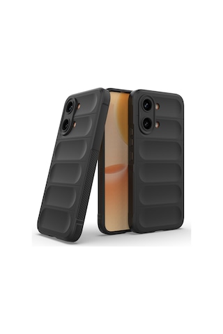 Xiaomi Poco X8 Pro Max Uyumlu Kılıf Esnek Tpu Oyuklu Arka Yüzey Tasarımlı Silikon Kapak Siyah