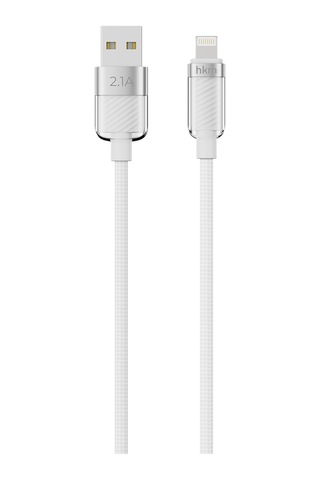 Knit Glam 2.1A Hızlı Şarj Destekli Usb-A To Lightning Şarj Ve Data Aktarım Kablosu 1 Metre Beyaz