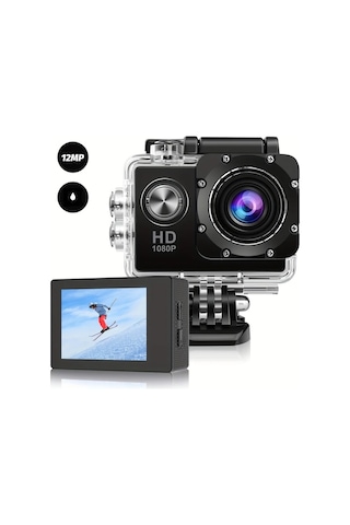 Dashanshop Ourlife 12mp Hd 1080p Aksiyon Kamerası Black 2 Lcd Ekran 140 Geniş Açı 400mah Pil Bisiklet Yüzme Hiking