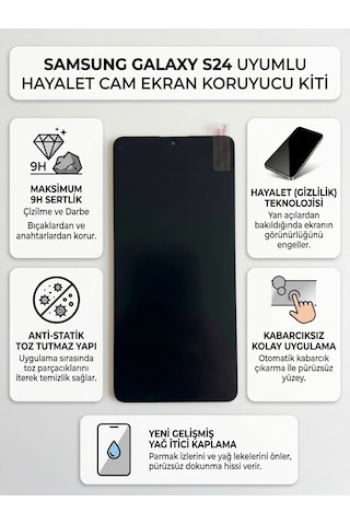 Samsung Galaxy S24 Uyumlu Hayalet Ekran Koruyucu Cam