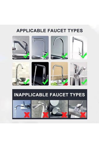 Ranyeek Küçük Boy Lavabo Musluğu Uçucu 360 Derece Döner 2 Modlu Su Tasarruflu Ve Çiçeklenme Engeli Qpq2020