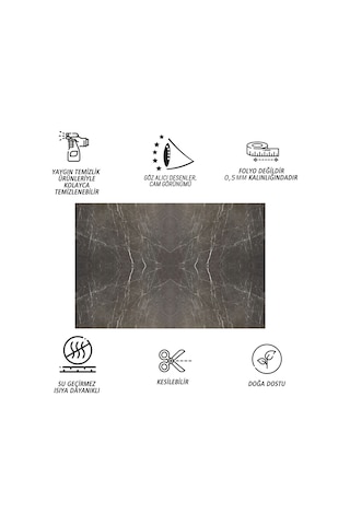 Tink Kendinden Yapışkanlı Siyah Bulut Desenli Pvc Panel 41x62 Cm