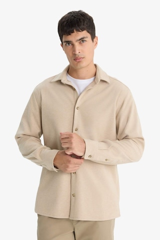 Defacto Regular Fit Polo Yaka Twill Uzun Kollu Gömlek F0338ax25aubg206 Bej-bg206