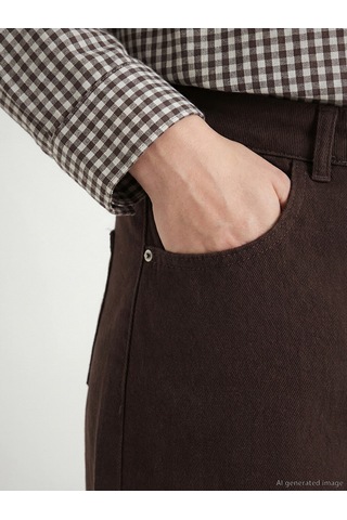 Lcw Modest Kahverengi Barrel Fit Kadın Jean Pantolon