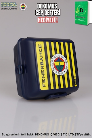 "dekomus Cep Defteri Hediyeli" Lisanslı Fenerbahçe 2 Katlı Beslenme Kutusu / Lunch Box Altın