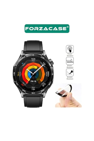 Forzacase Huawei Watch Ultimate 2 İle Uyumlu Çerçeveli Tam Kaplayan 3d Pet Ekran Koruyucu Film - Fc016