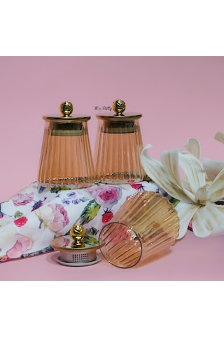 Rose Deluxe Cam 3'lü Baharat Takımı Amber