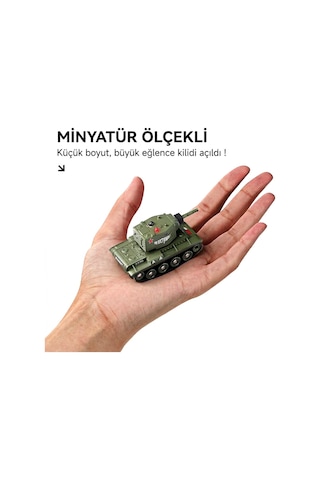 Toysturka Şarjlı Uzaktan Kumandalı Mini Tank 2.4 Ghz - Kızılötesi Savaş Modu & Sesli Type-c Şarjlı 7 Cm Oyuncak Tank Çok Renkli