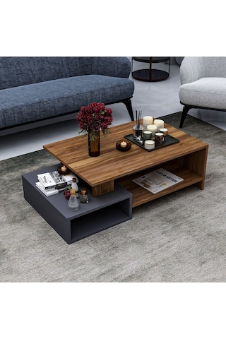 Dux Dekoratif Orta Sehpa Antrasit - Ceviz