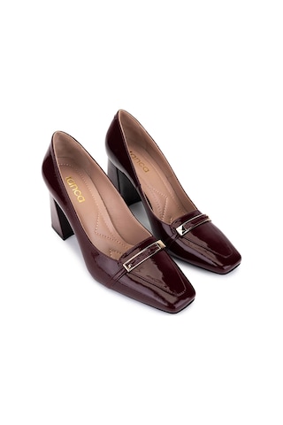 Tamer Tanca Kadın Hakiki Deri Bordo Rugan Topuklu Ayakkabı 1096 2081 Bn Ayk Sk25-26 Bordo Rgn Bordo