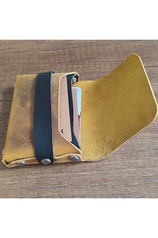 Sumerian Leather Craft Deri Cüzdan Kadın Cat Sarısı Sarı