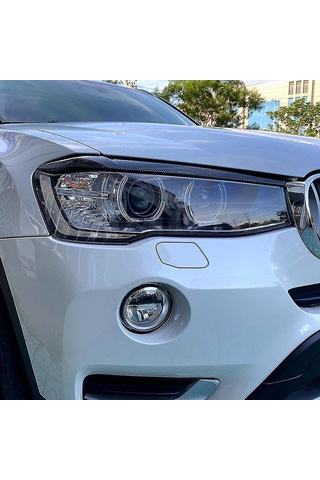 Padalink Bmw X3 F25/x4 F26 2014-2017 Abs Karbon Fiber Desenli Far Kaşkırı - Ön Sağ/sol Far Koruyucu Ve Dekoratif Aksesuar