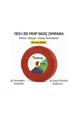 Senbang 165x30 Mop Skoç Zımpara Disk 25 Mm Delik Metal Ahşap Yüzey Temizleme